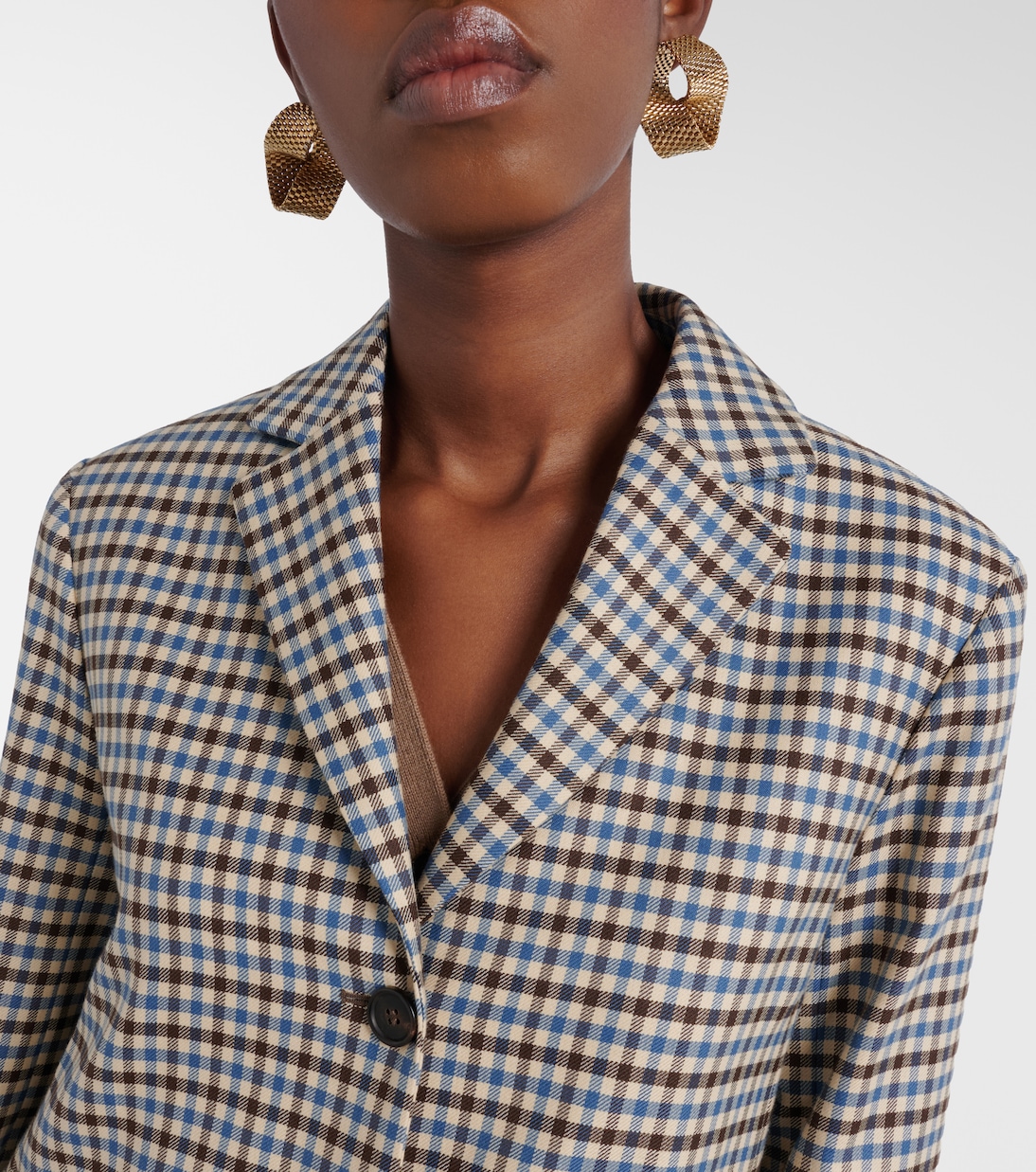 Nadia checked wool and cotton blazer | 'S Max Mara