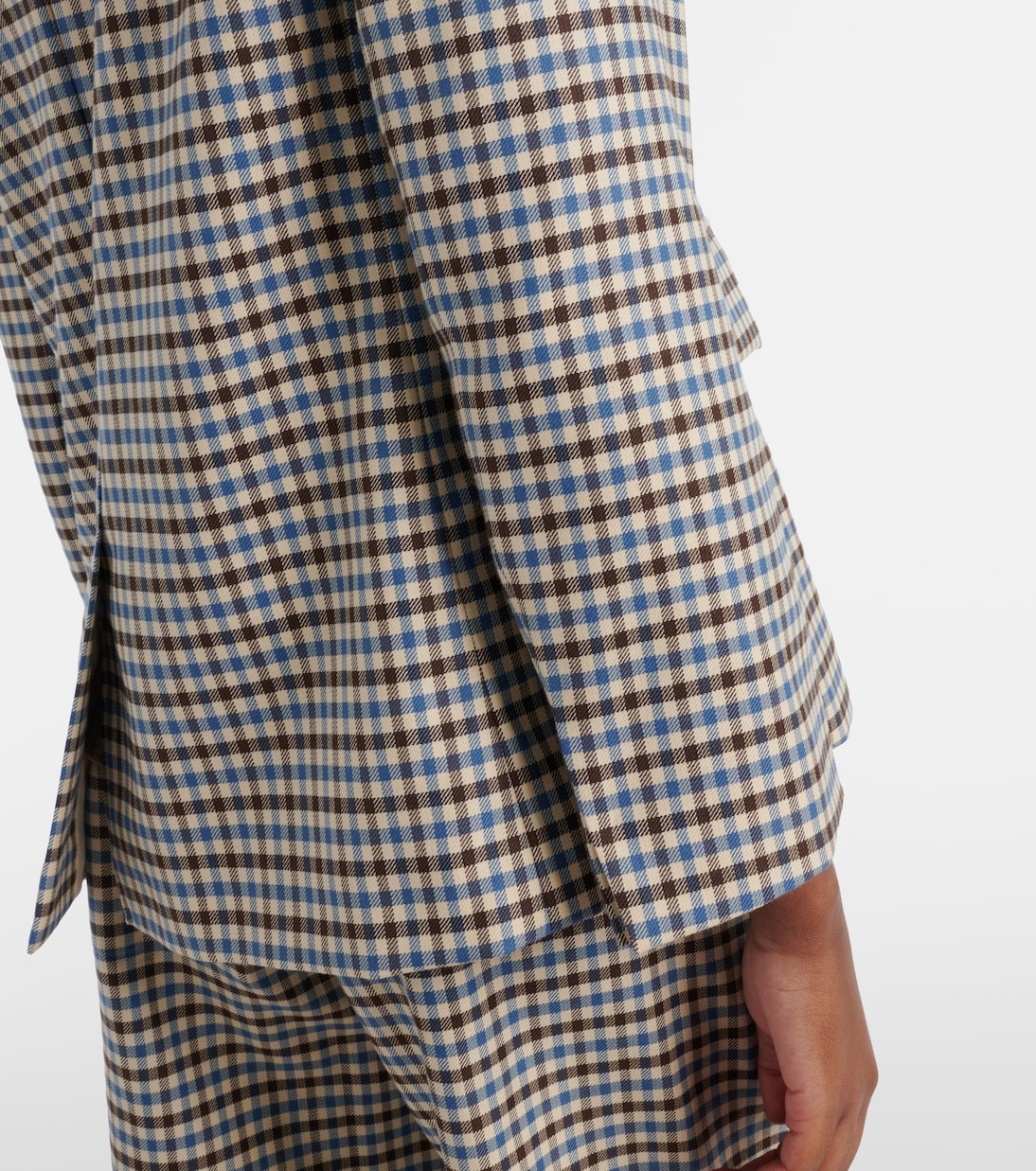 Nadia checked wool and cotton blazer | 'S Max Mara