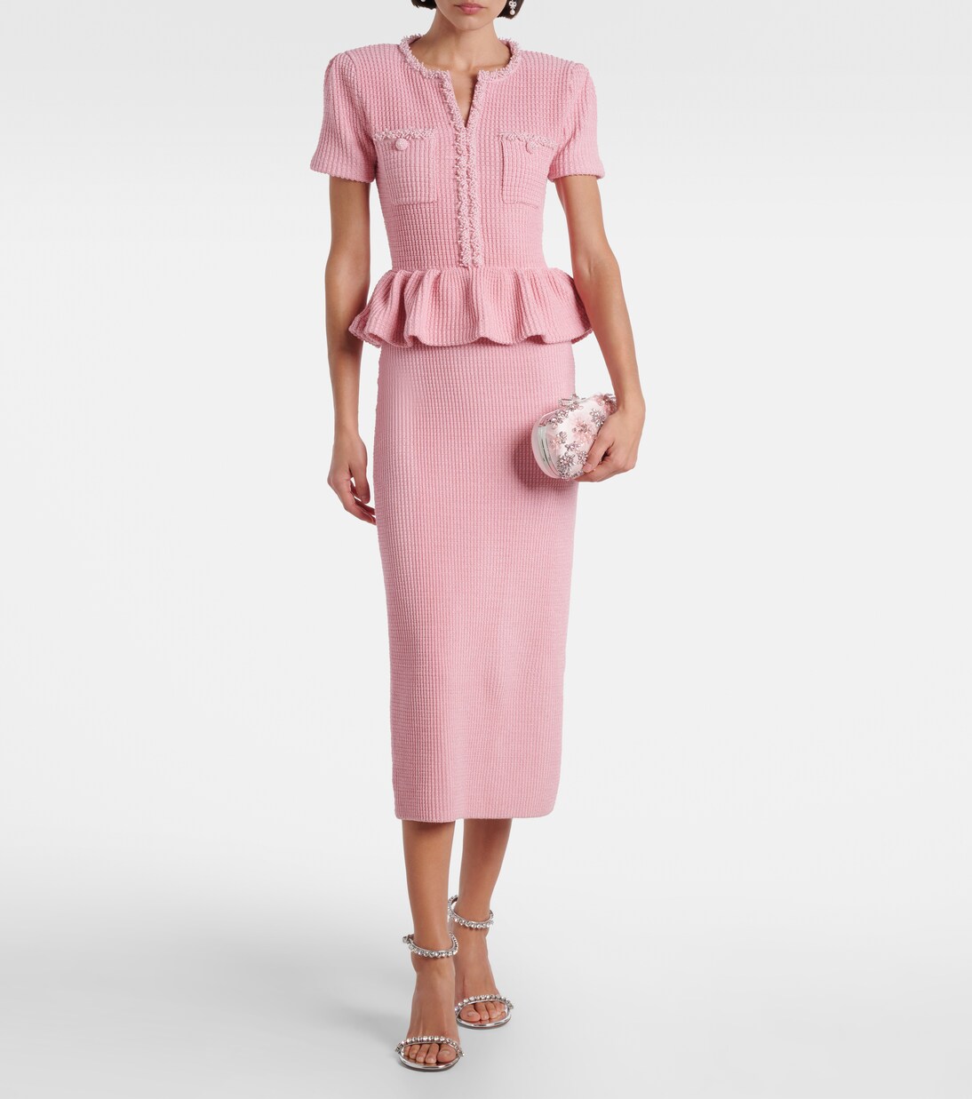 Clutch aus Satin mit Kristallen | Self-Portrait