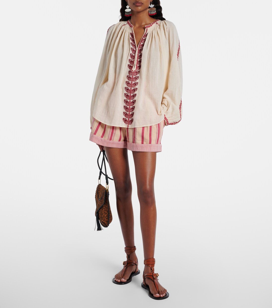 Lena embroidered cotton blouse | Marant Etoile