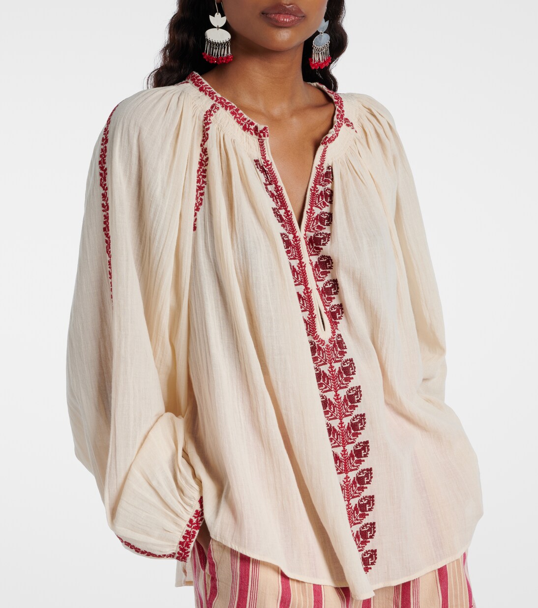 Lena embroidered cotton blouse | Marant Etoile