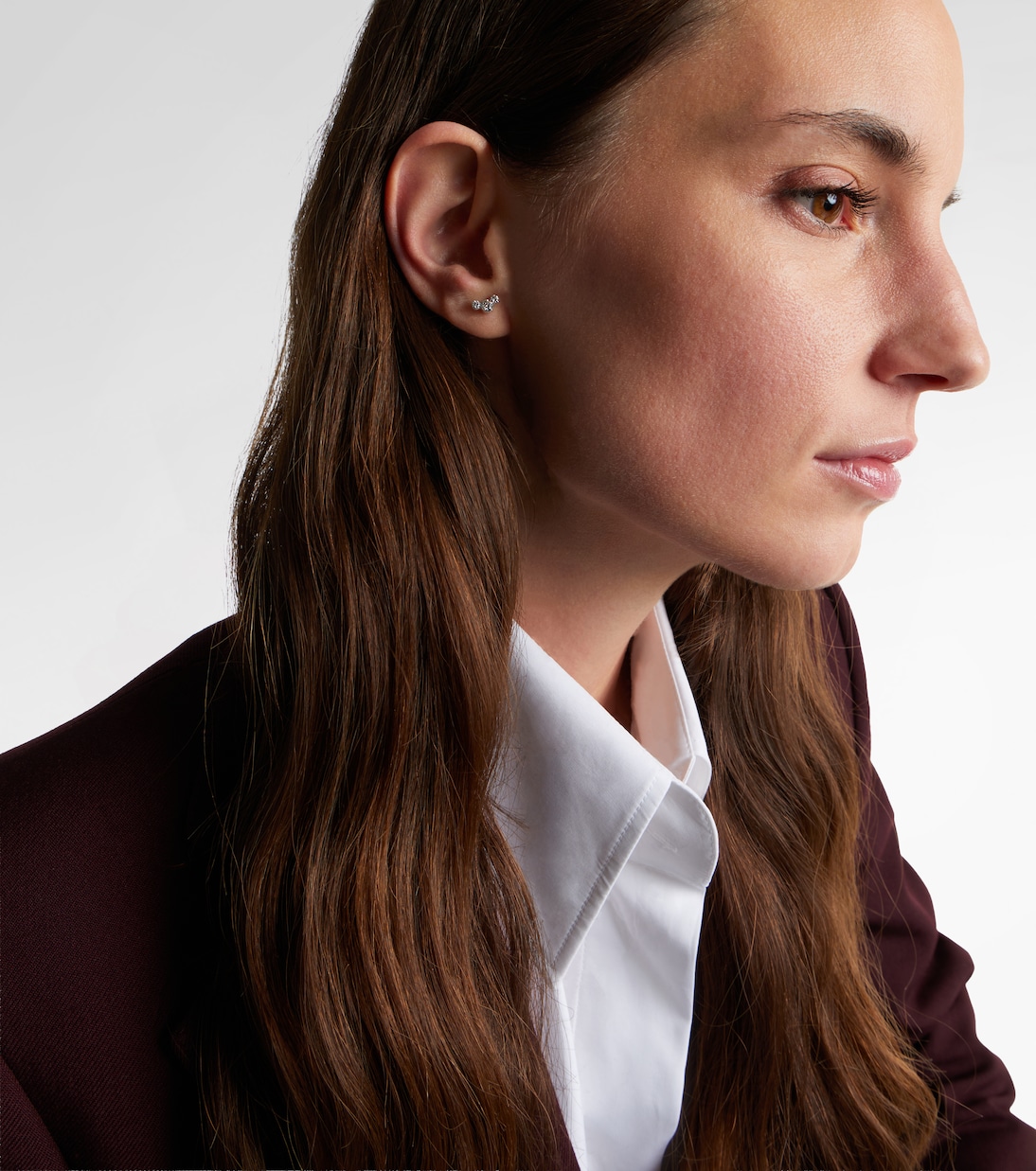 18kt white gold (750/1000) single earring with diamonds | Maria Tash