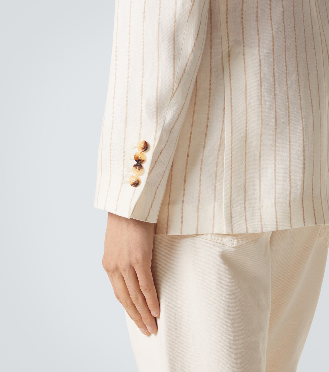 Blazer rayé en sergé de lin | Brunello Cucinelli
