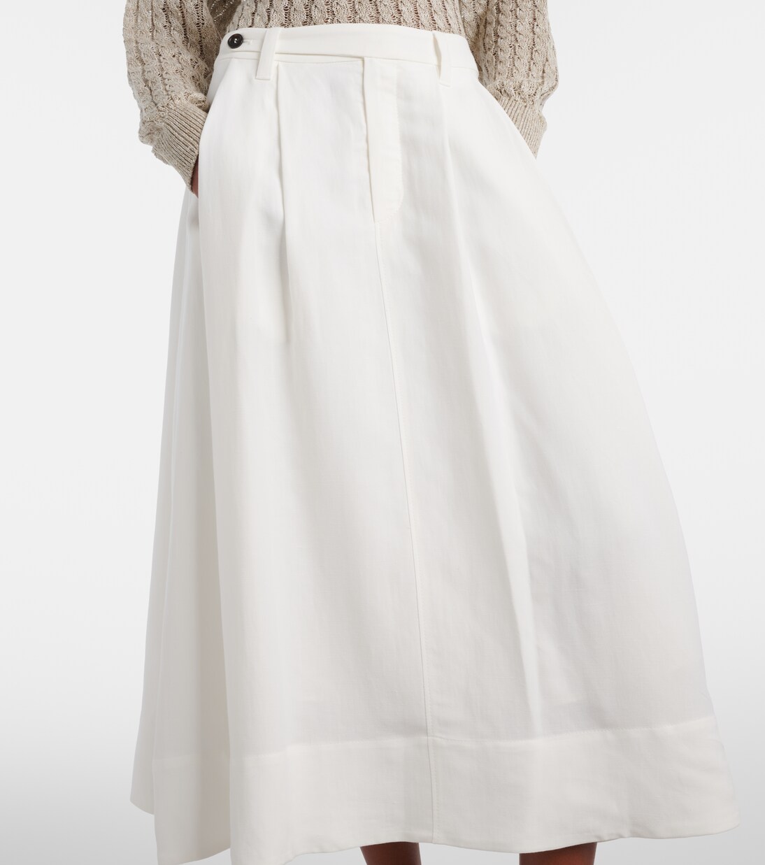 Falda midi de tiro medio | Brunello Cucinelli