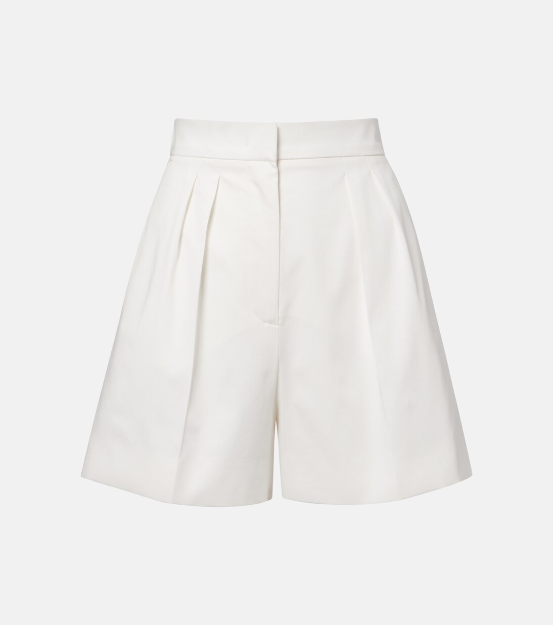 Tabacco pleated cotton-blend shorts | Max Mara