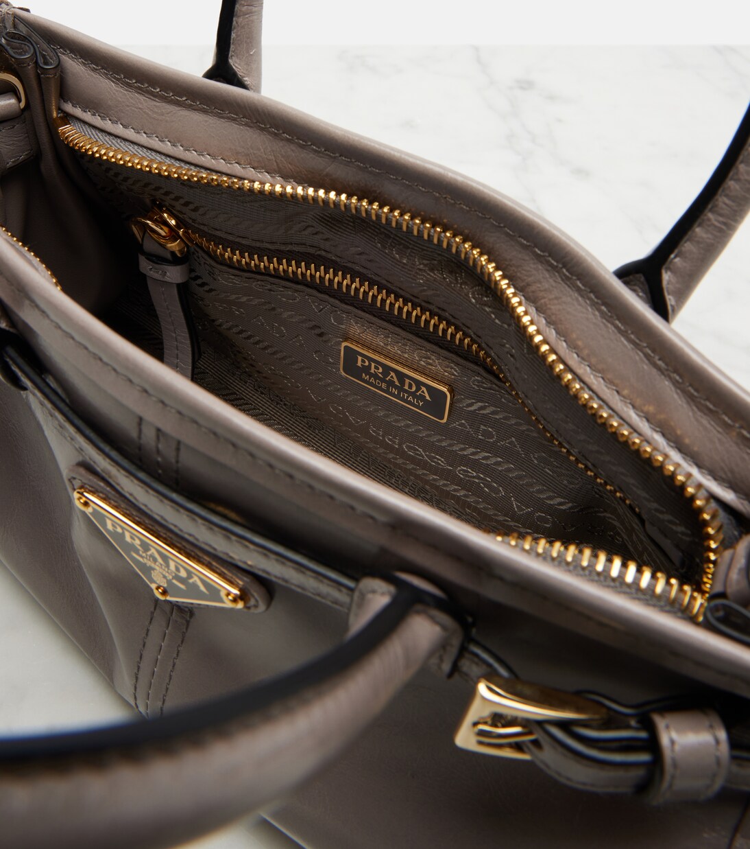 Prada Bonnie Mini leather top-handle bag  | Prada