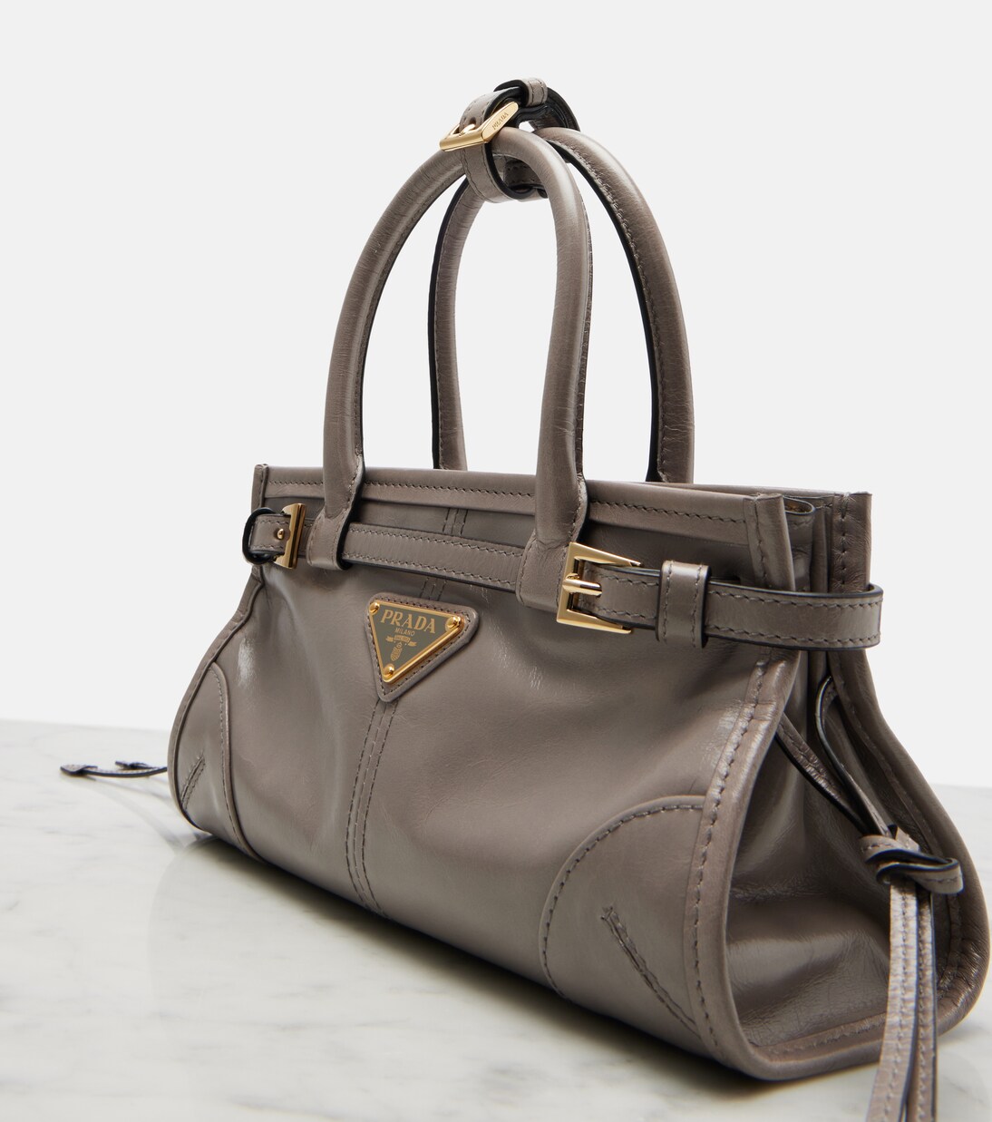 Prada Bonnie Mini leather top-handle bag  | Prada