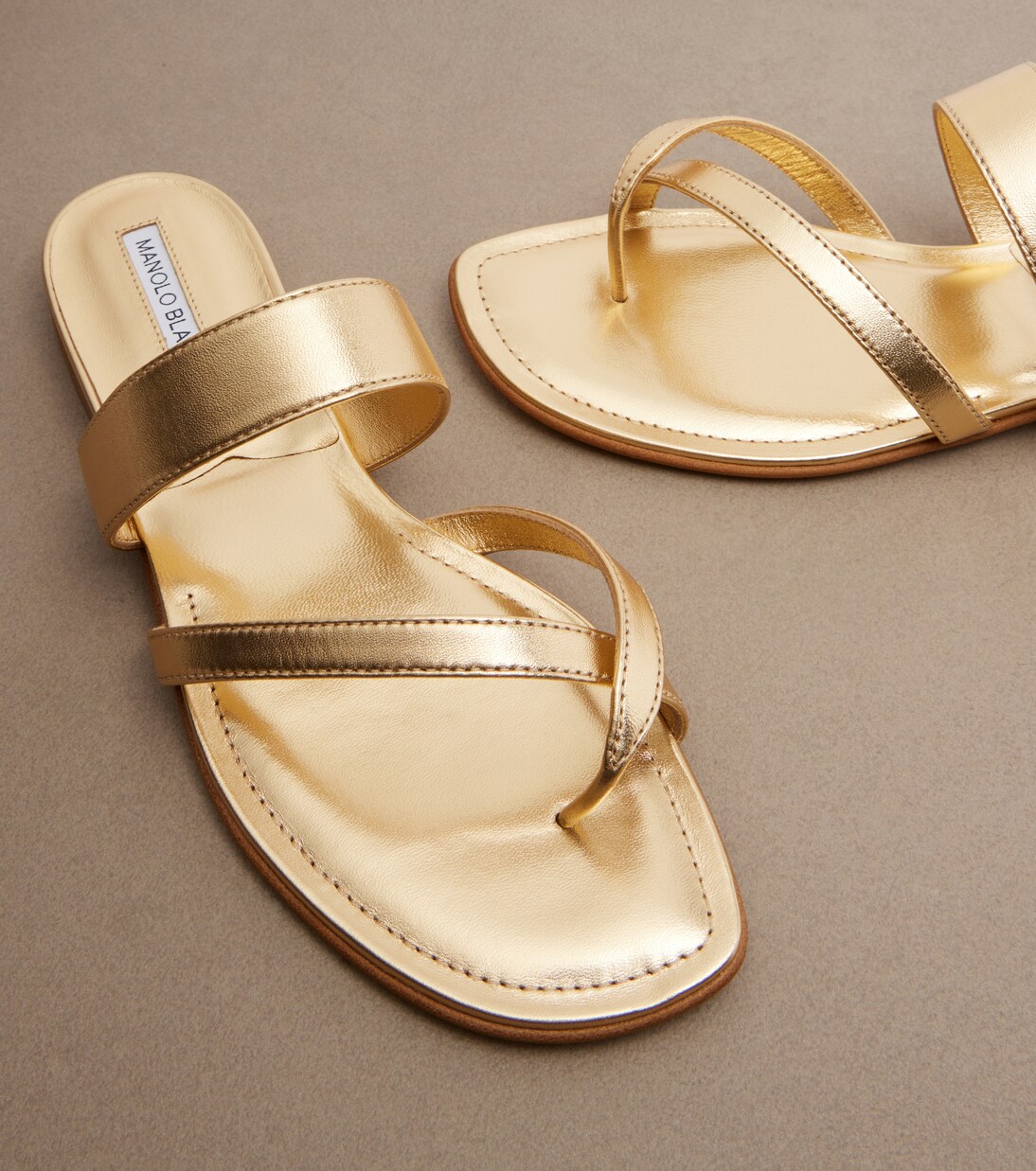 Susa metallic leather sandals | Manolo Blahnik