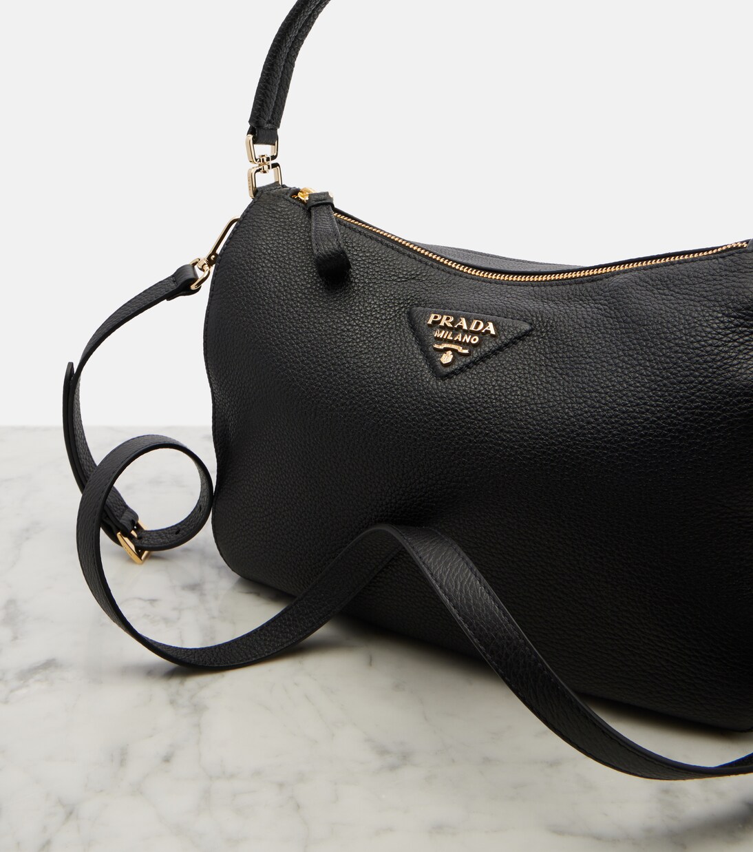 Medium leather shoulder bag | Prada
