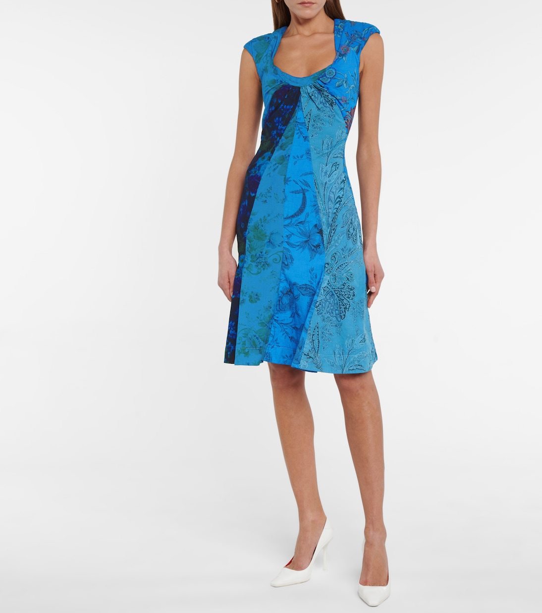 Vestido corto de algodón regenerado estampado | Marine Serre