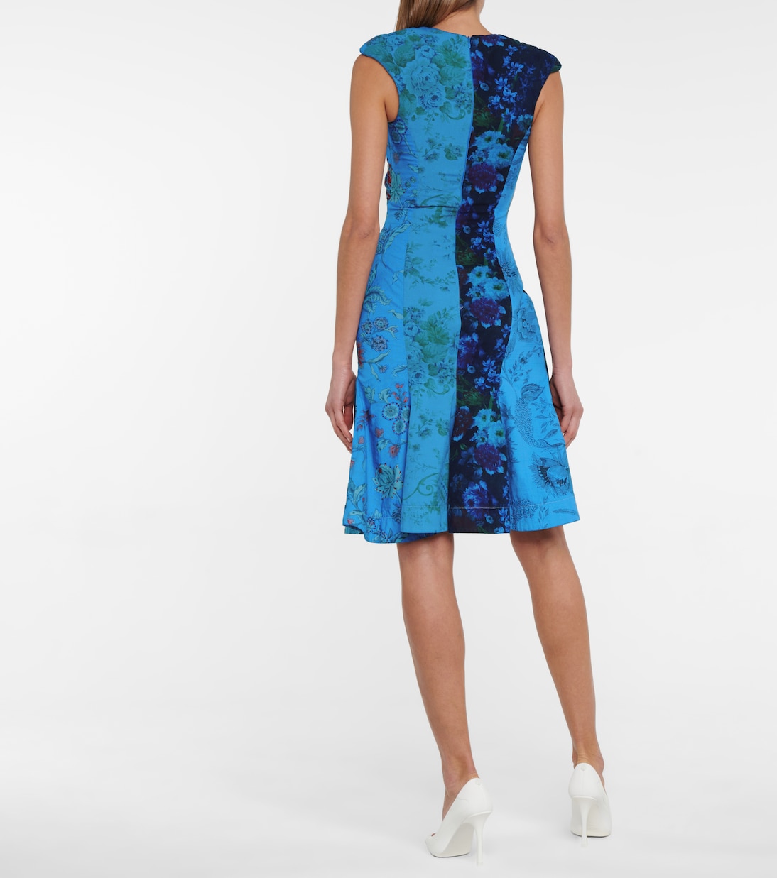 Vestido corto de algodón regenerado estampado | Marine Serre