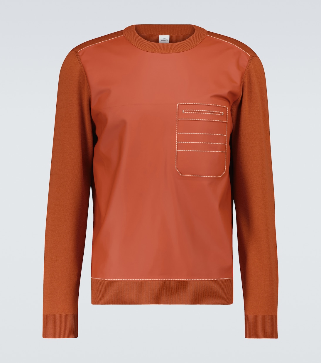 Pullover in lana e pelle | Berluti