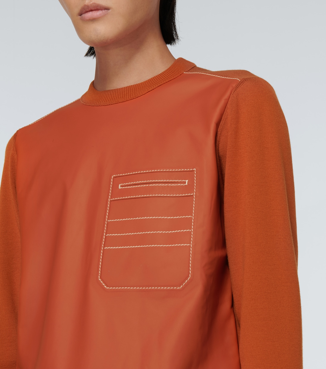 Pullover in lana e pelle | Berluti
