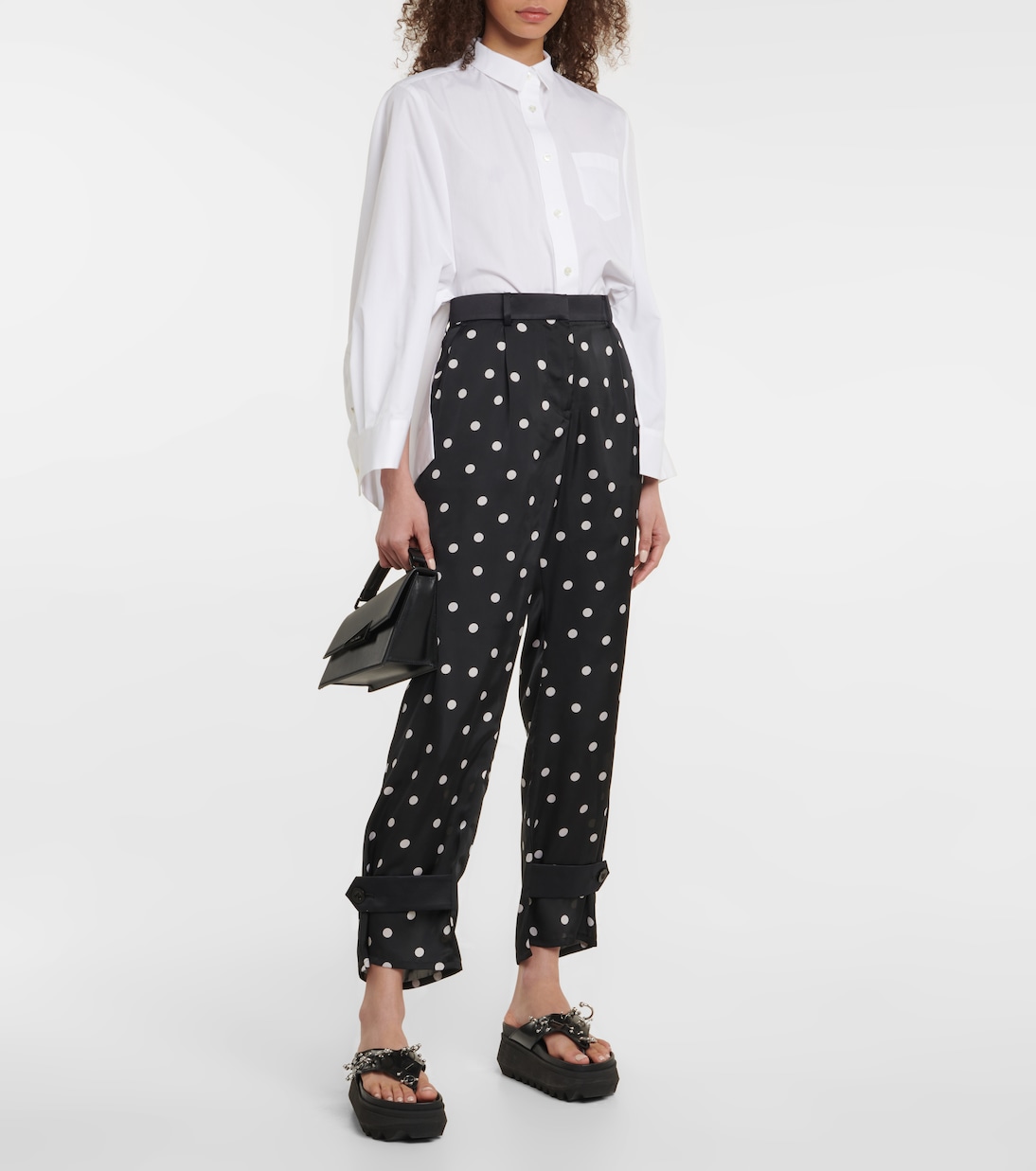 Pantalon à pois et taille haute | Sacai