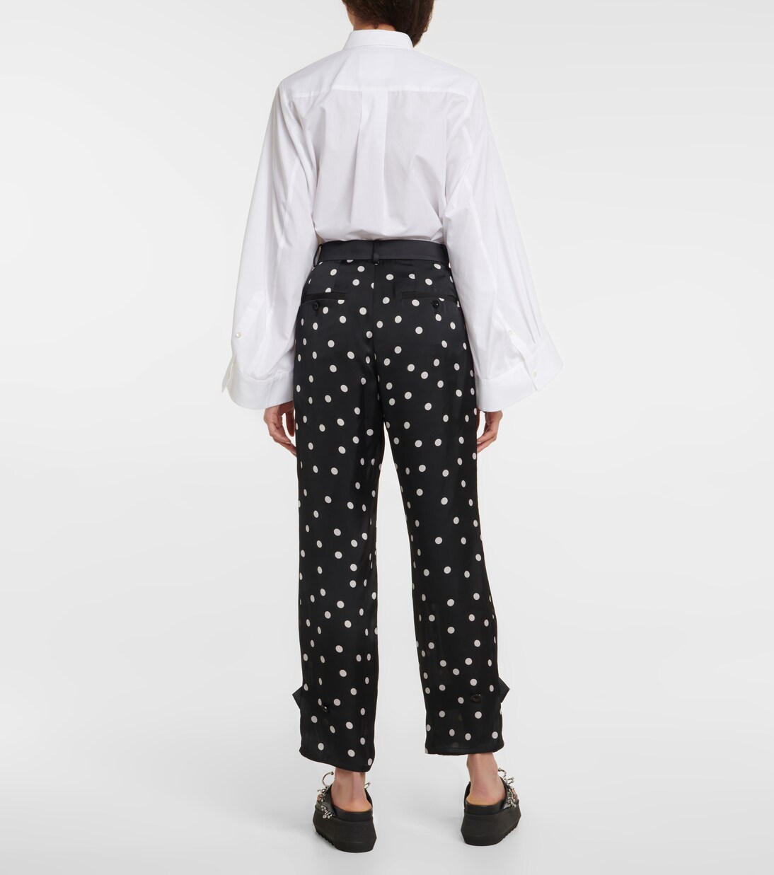 Pantalon à pois et taille haute | Sacai