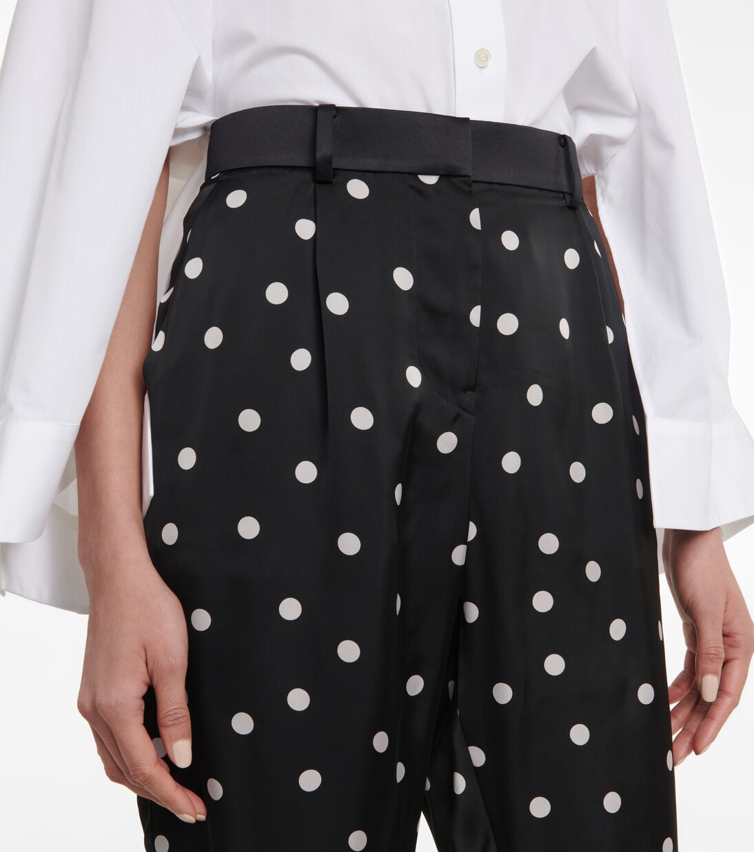 Pantalon à pois et taille haute | Sacai