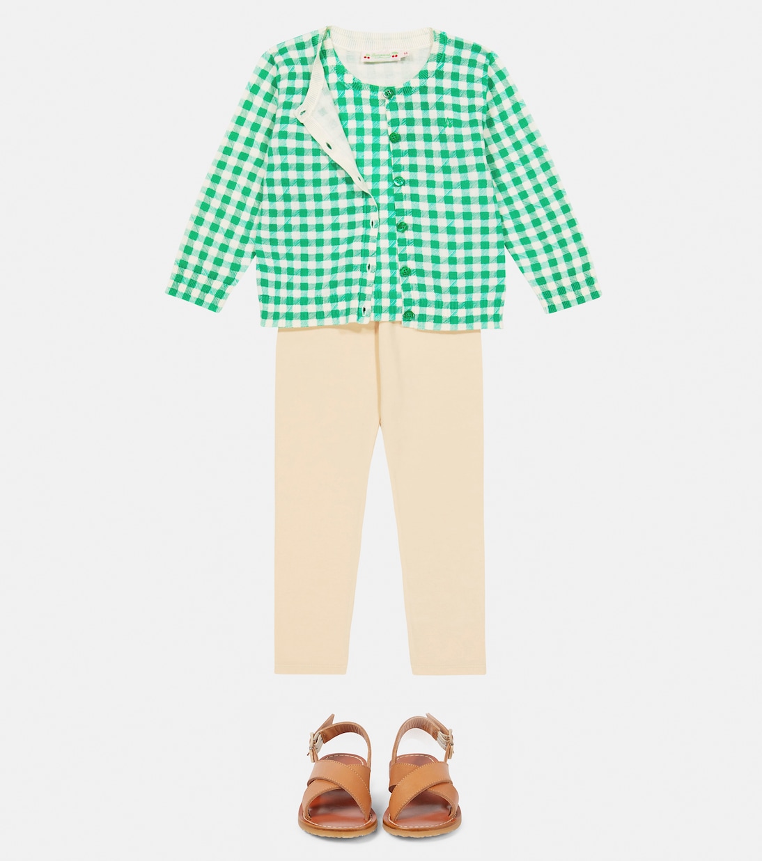 Albane gingham cotton T-shirt | Bonpoint