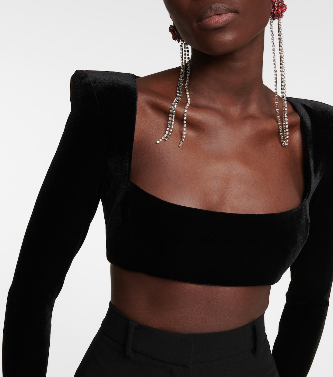 Top cropped Haley in velluto | Alex Perry