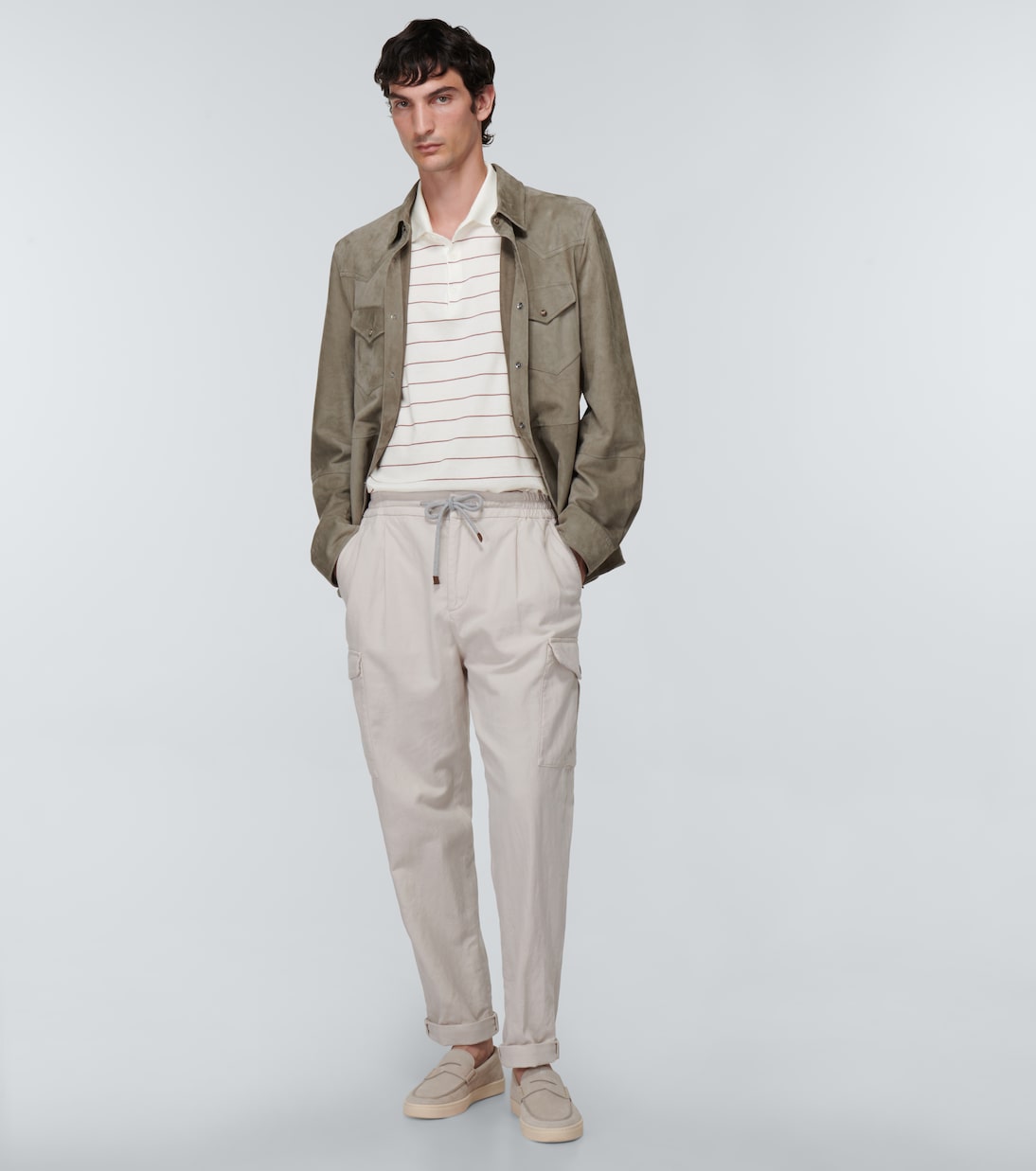 Polo de algodón a rayas | Brunello Cucinelli