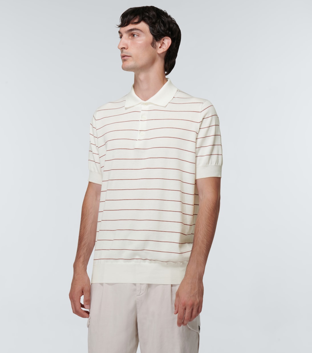 Polo de algodón a rayas | Brunello Cucinelli