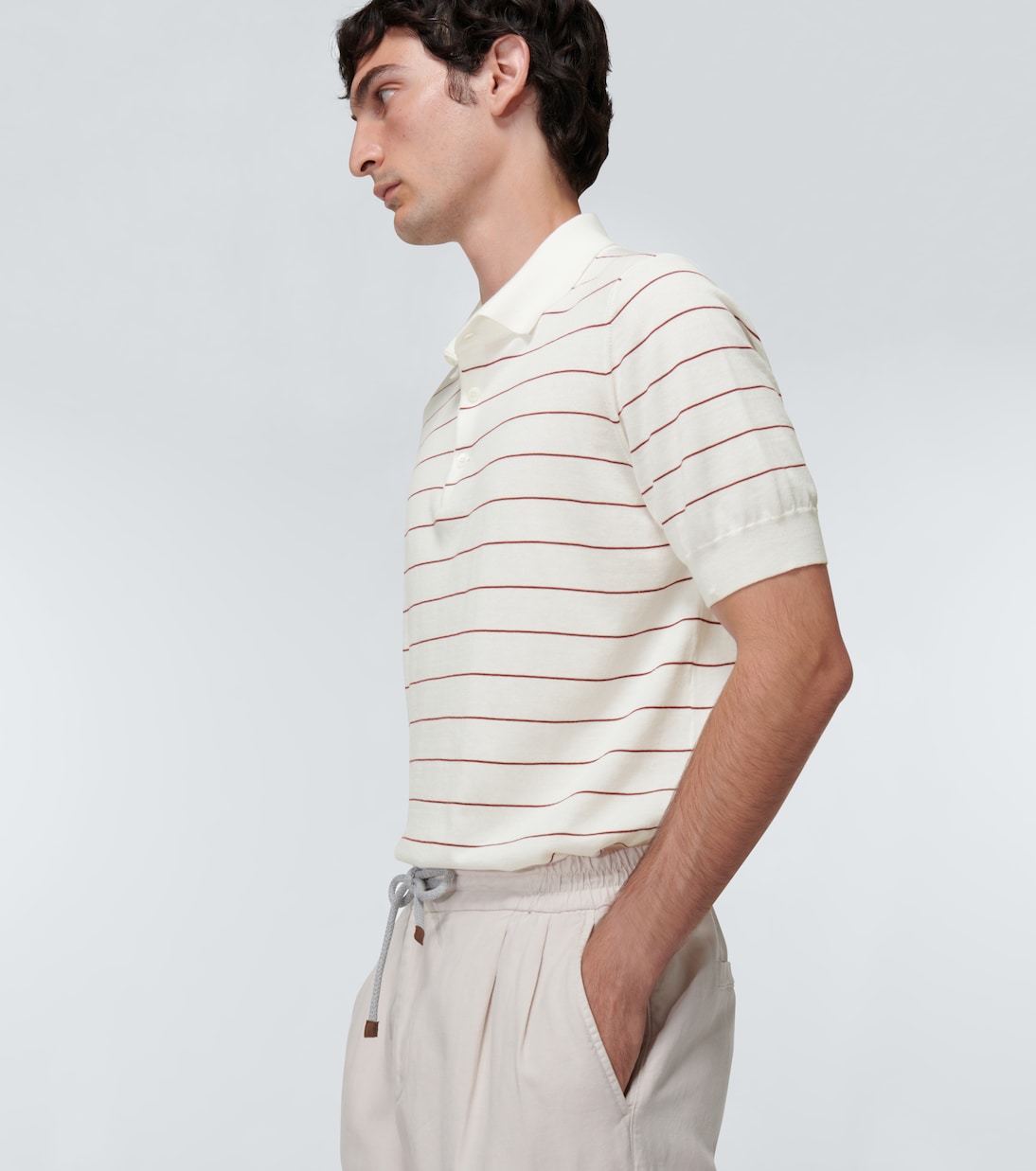 Polo de algodón a rayas | Brunello Cucinelli