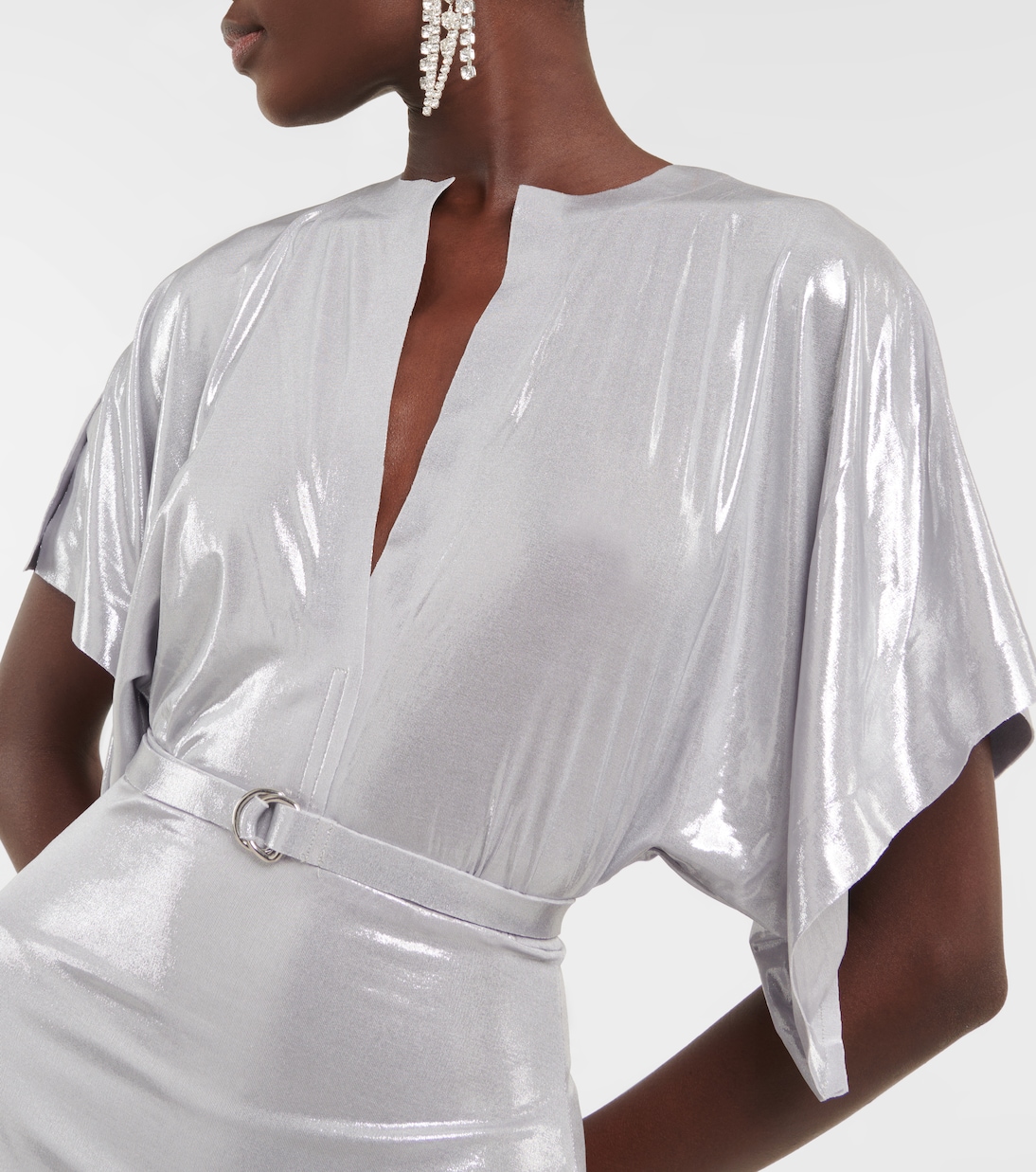Belted lamé gown | Norma Kamali