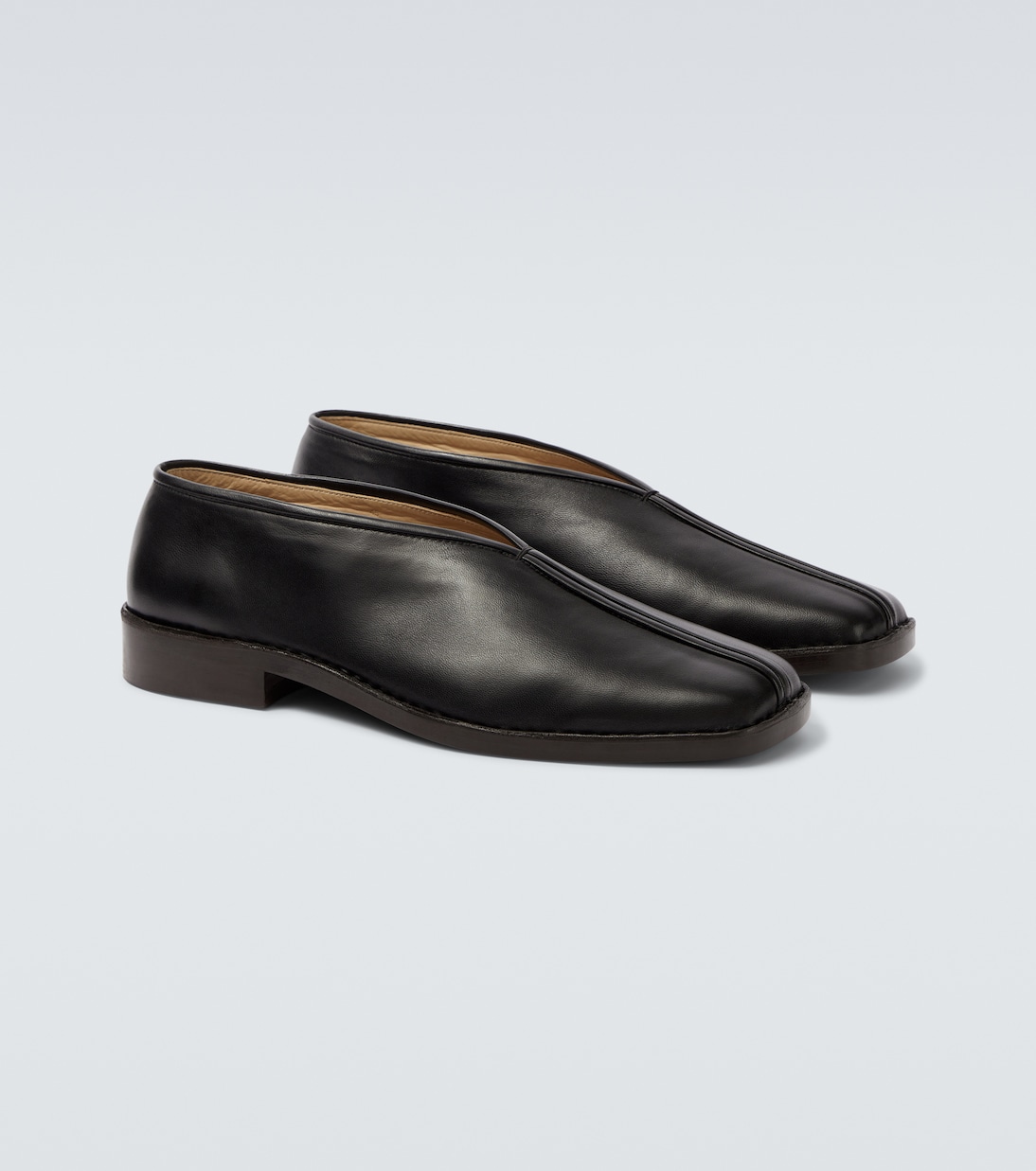 Piped leather loafers | Lemaire