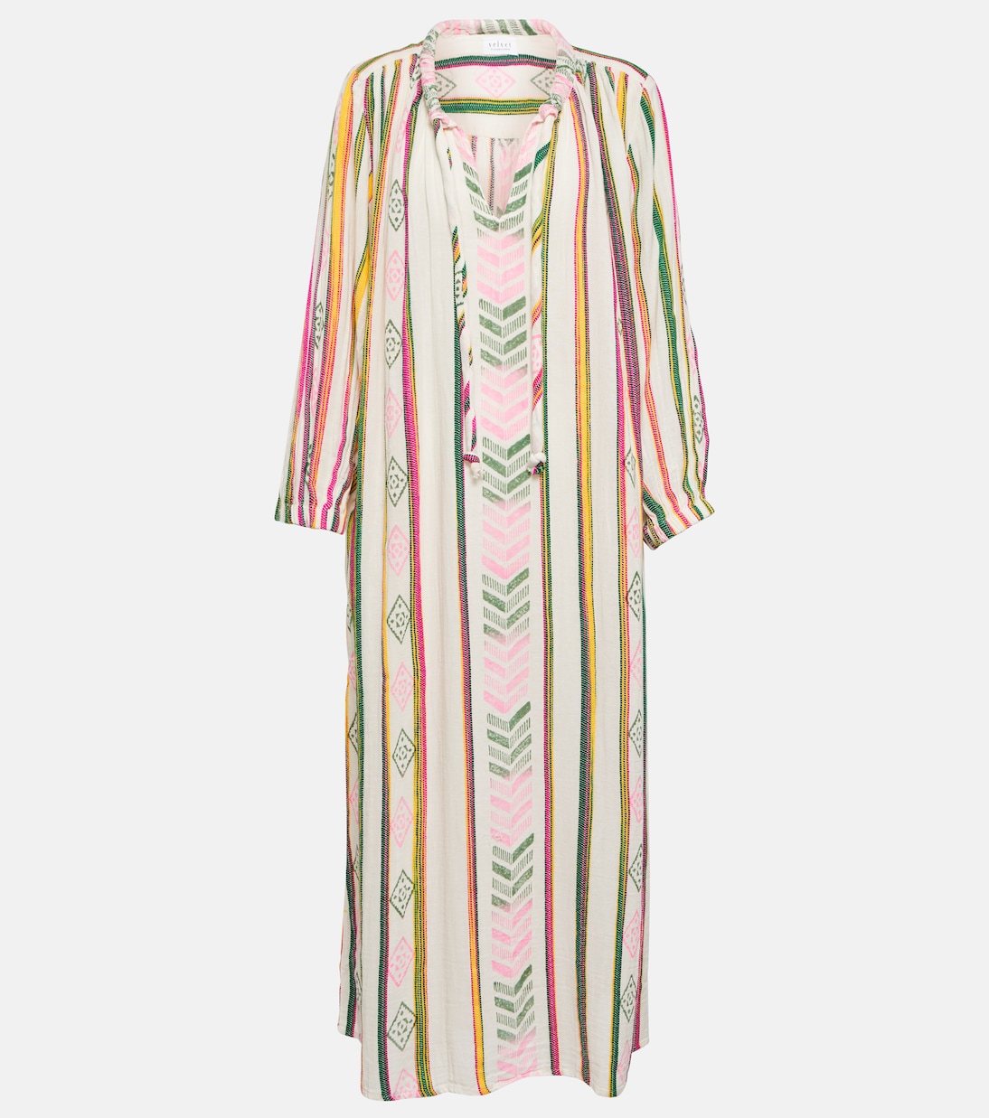Jacquard cotton midi dress | Velvet