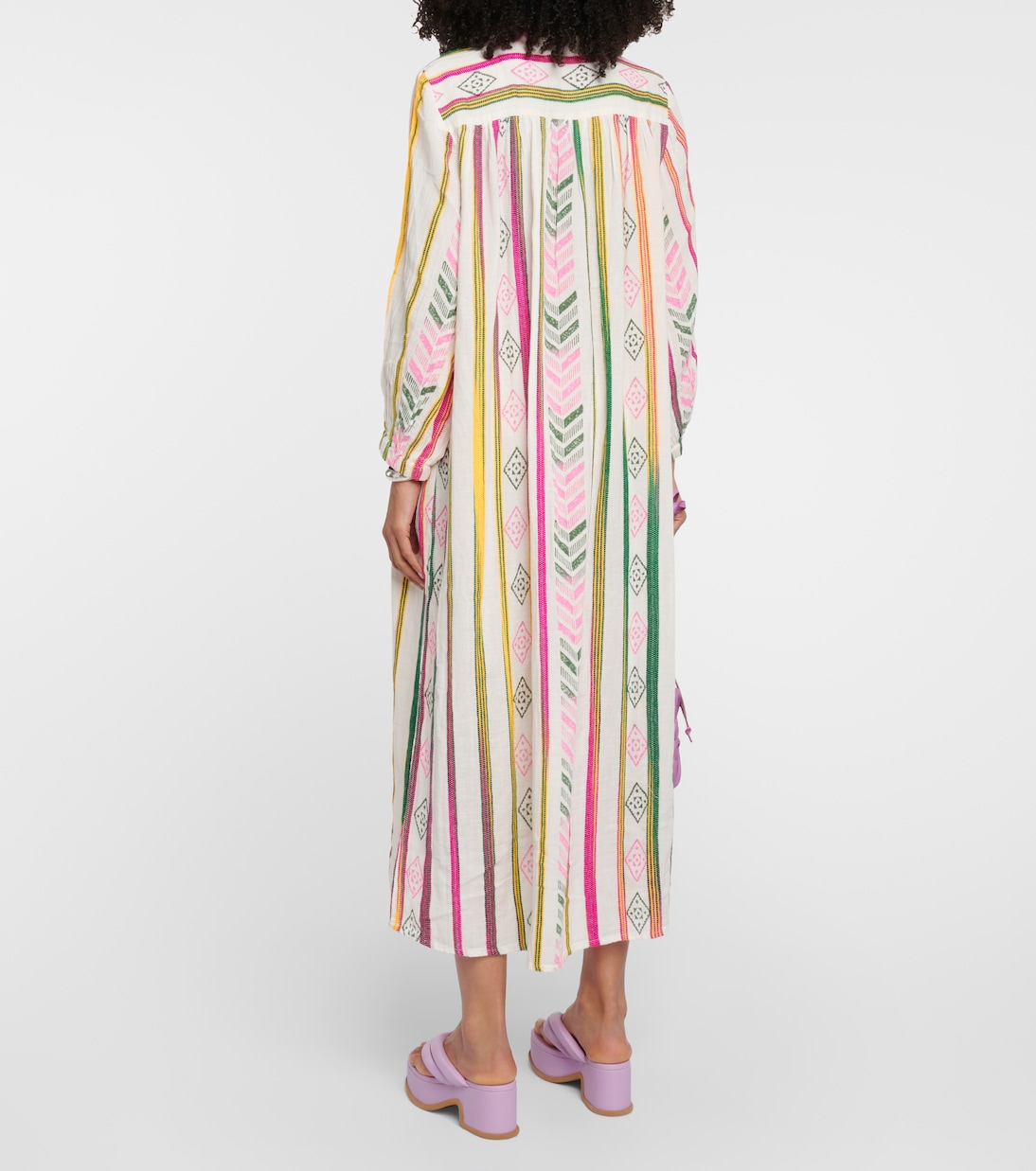 Jacquard cotton midi dress | Velvet