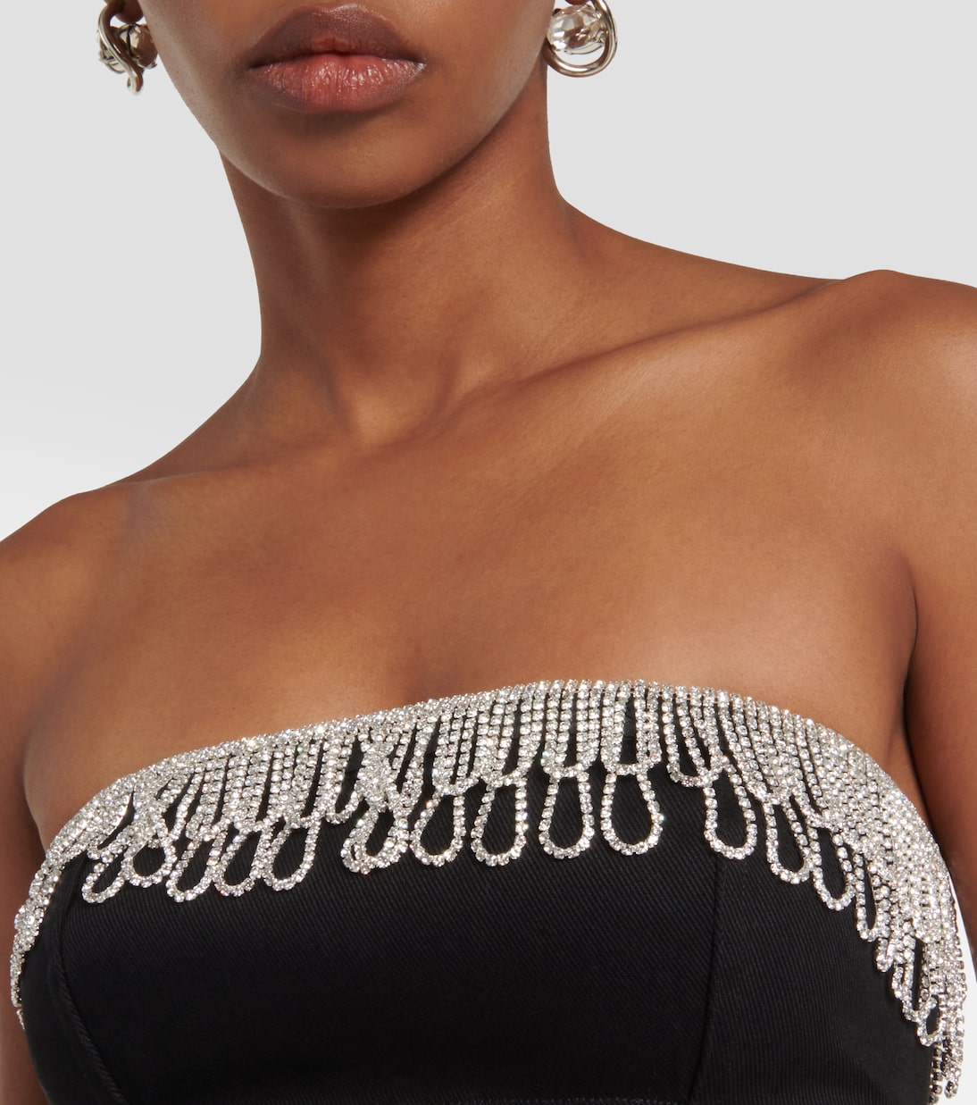 Verziertes Bandeau-Top aus Baumwoll-Twill | Rotate