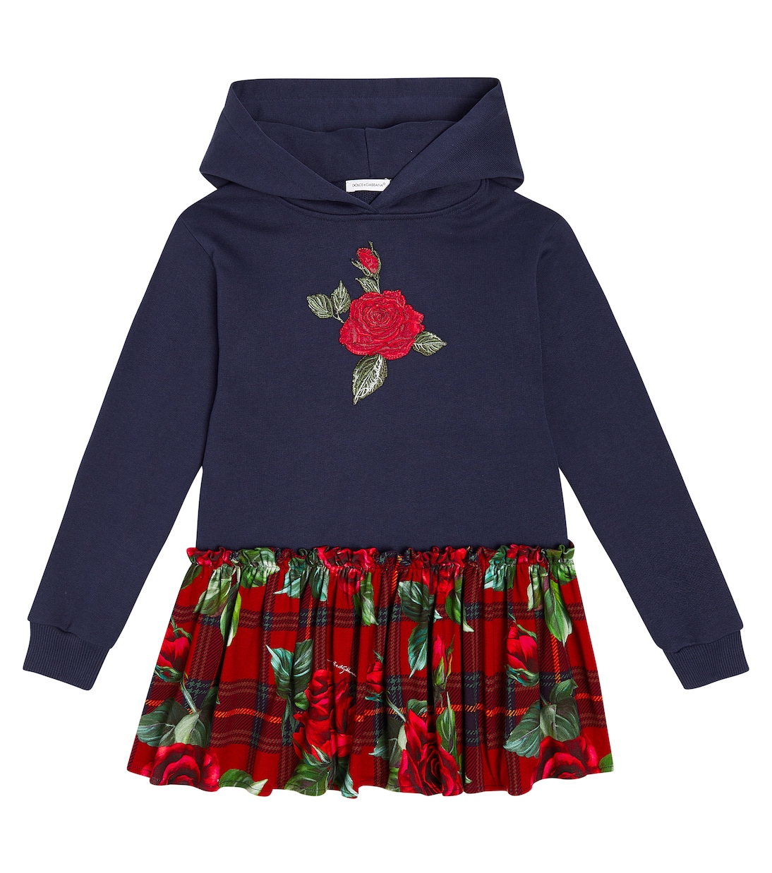 Abito felpa Rose con stampa | Dolce&Gabbana Kids