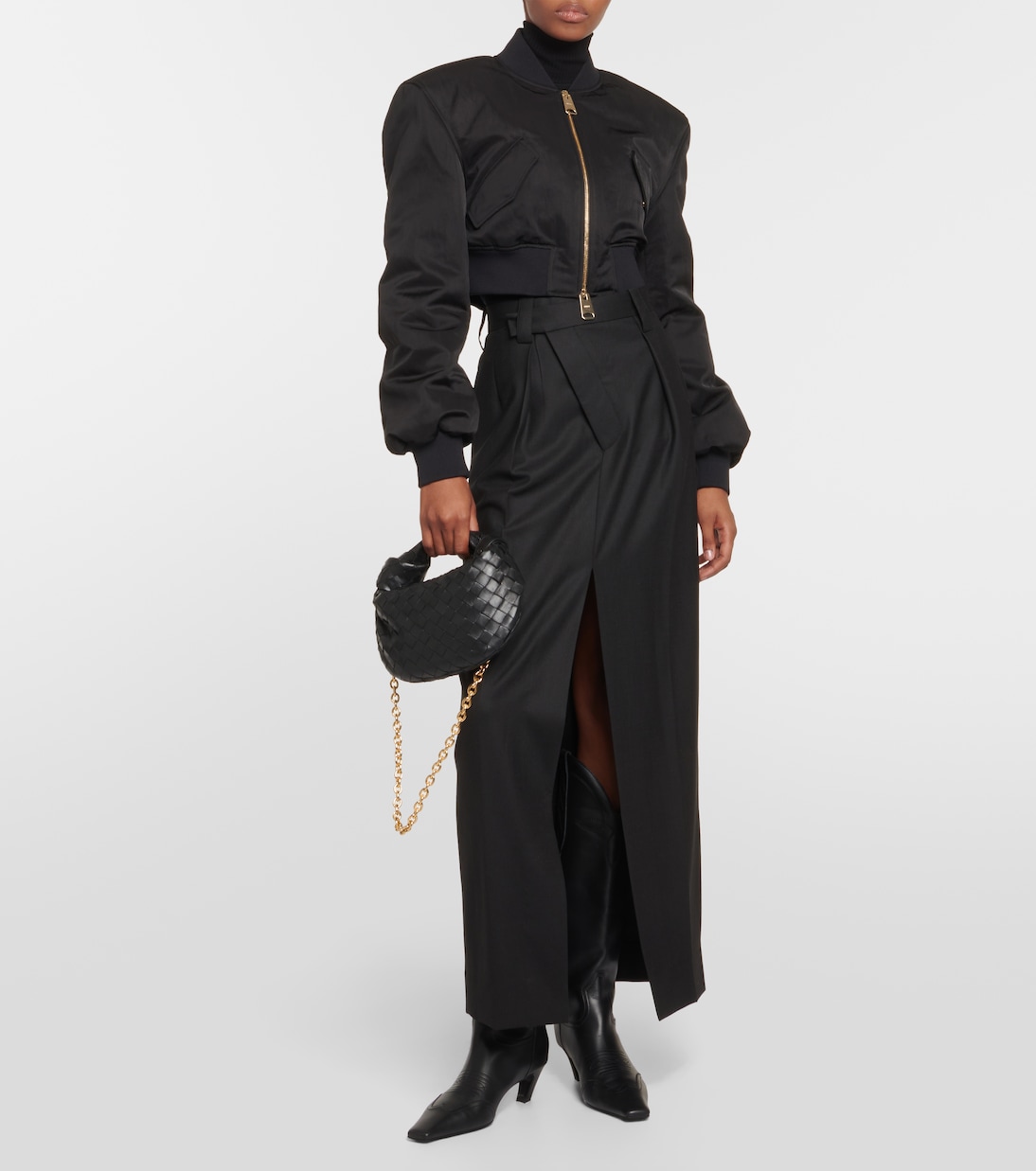 Reggie oversized satin bomber jacket | Khaite