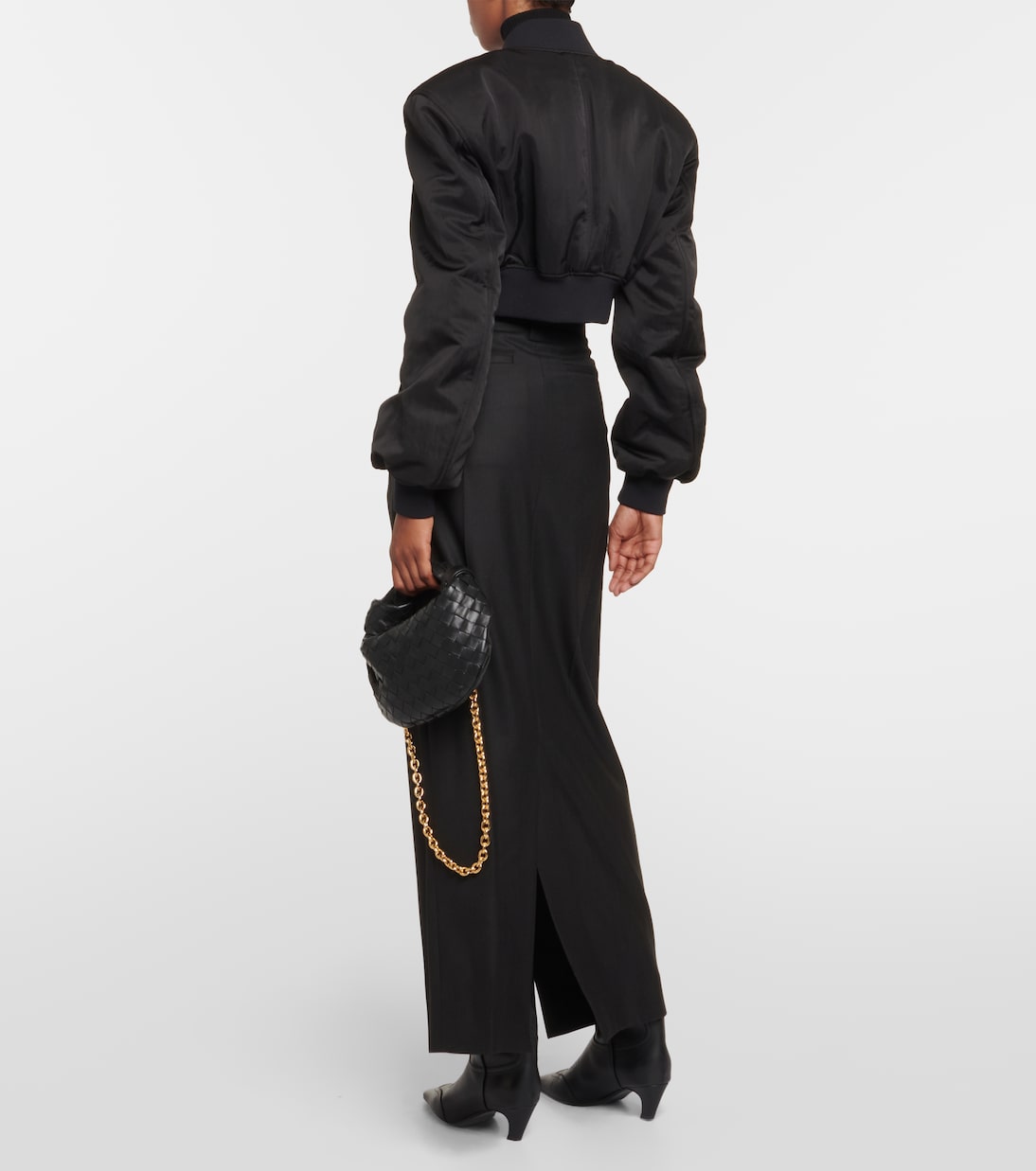 Reggie oversized satin bomber jacket | Khaite
