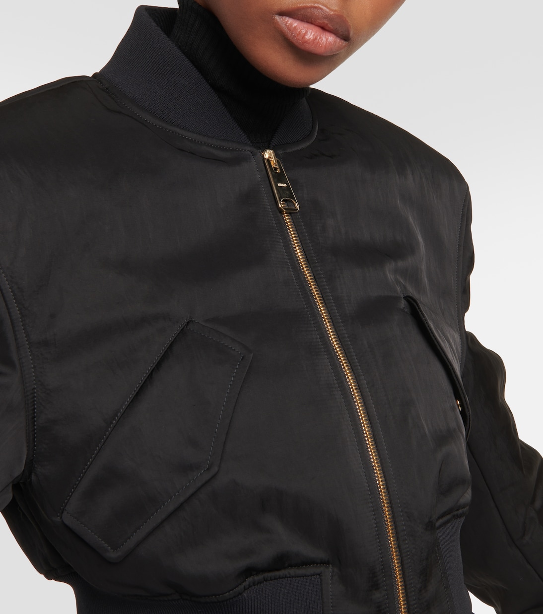Reggie oversized satin bomber jacket | Khaite
