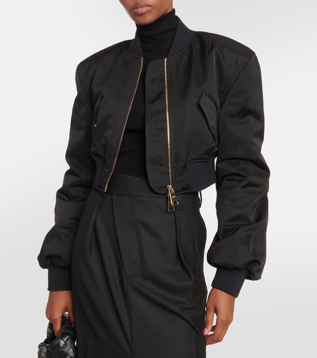 Reggie oversized satin bomber jacket | Khaite