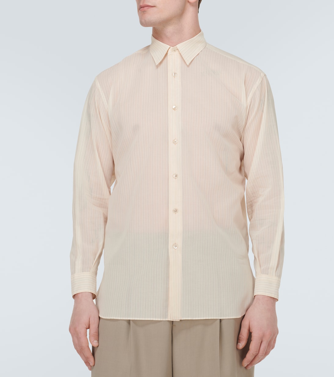 Chemise Oxford rayée en coton | Auralee