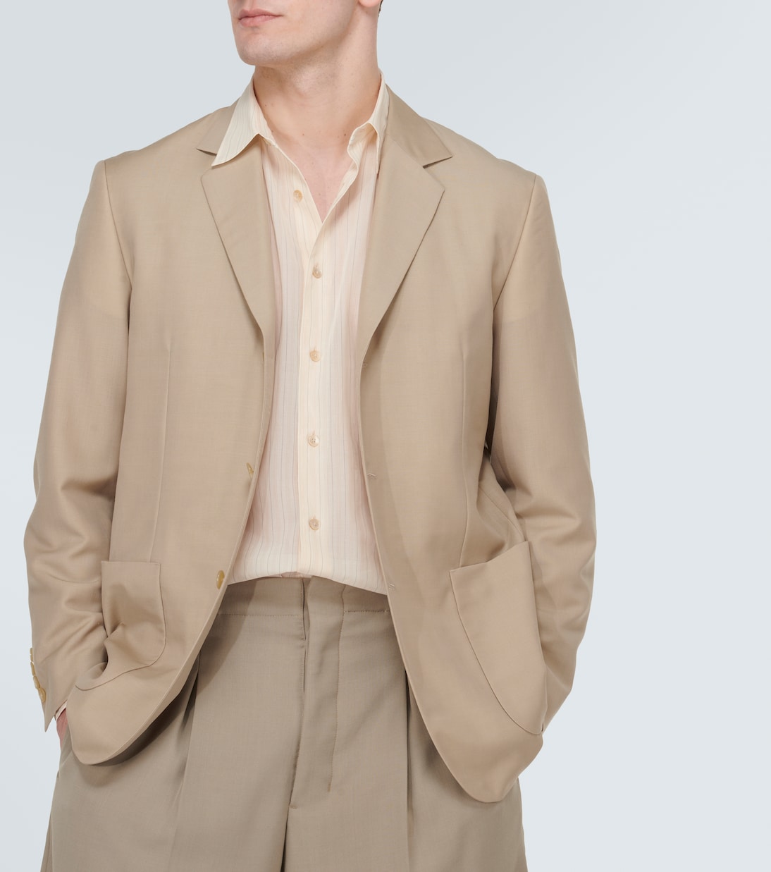 Chemise Oxford rayée en coton | Auralee