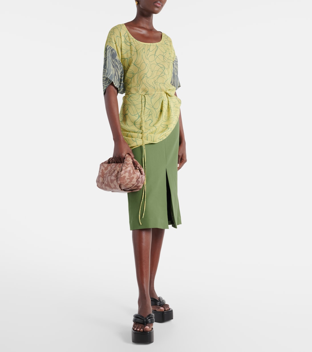 Miniabito in georgette con stampa | Dries Van Noten