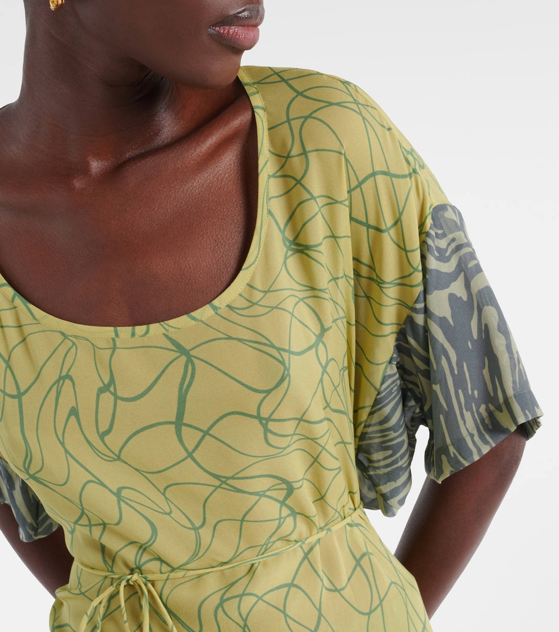 Miniabito in georgette con stampa | Dries Van Noten