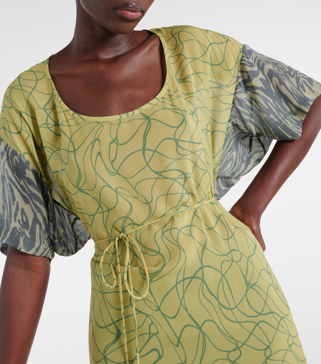 Miniabito in georgette con stampa | Dries Van Noten