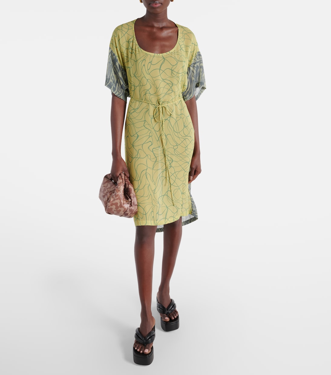 Miniabito in georgette con stampa | Dries Van Noten