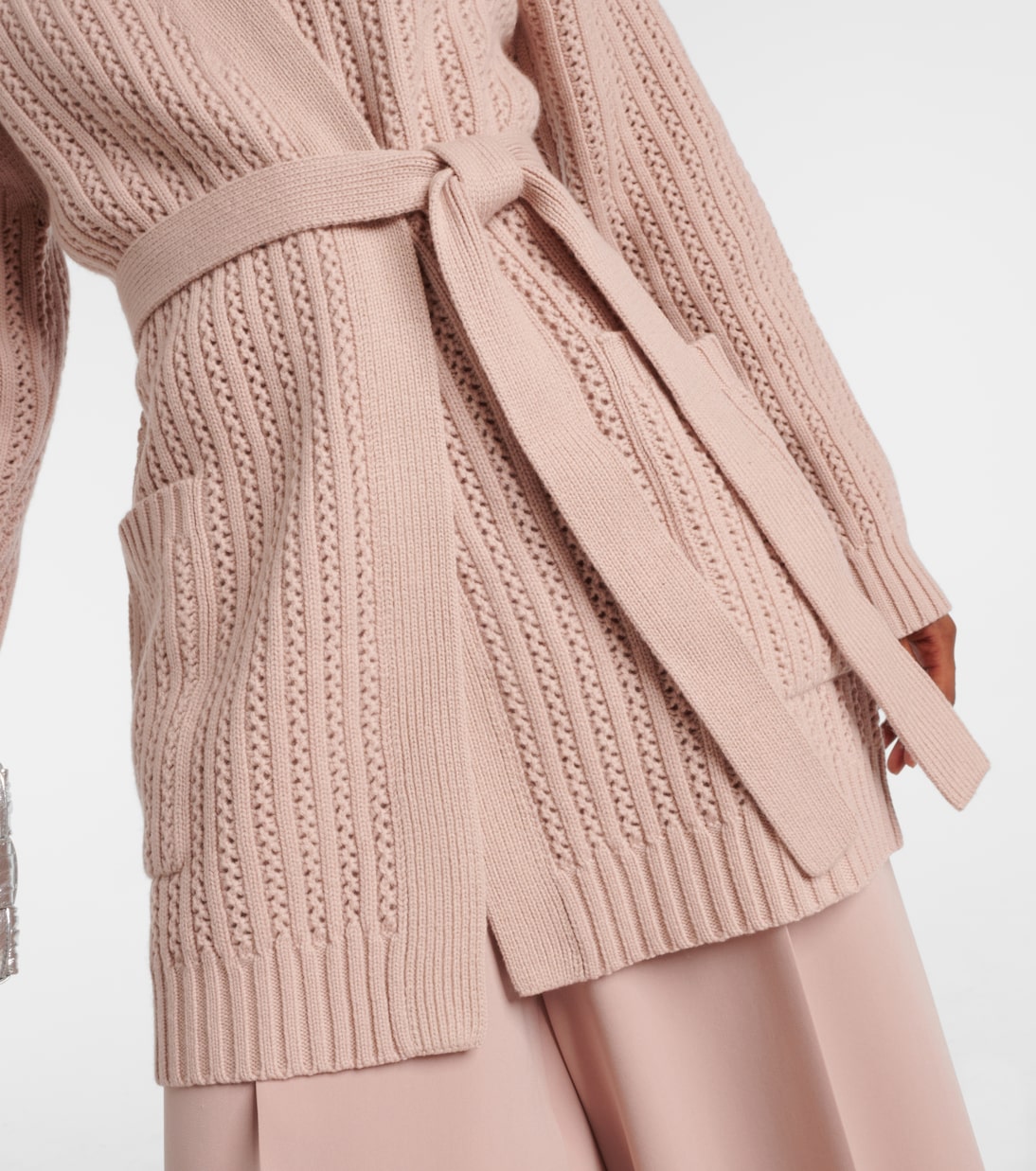 Cárdigan de lana y cachemir con cinturón | Max Mara