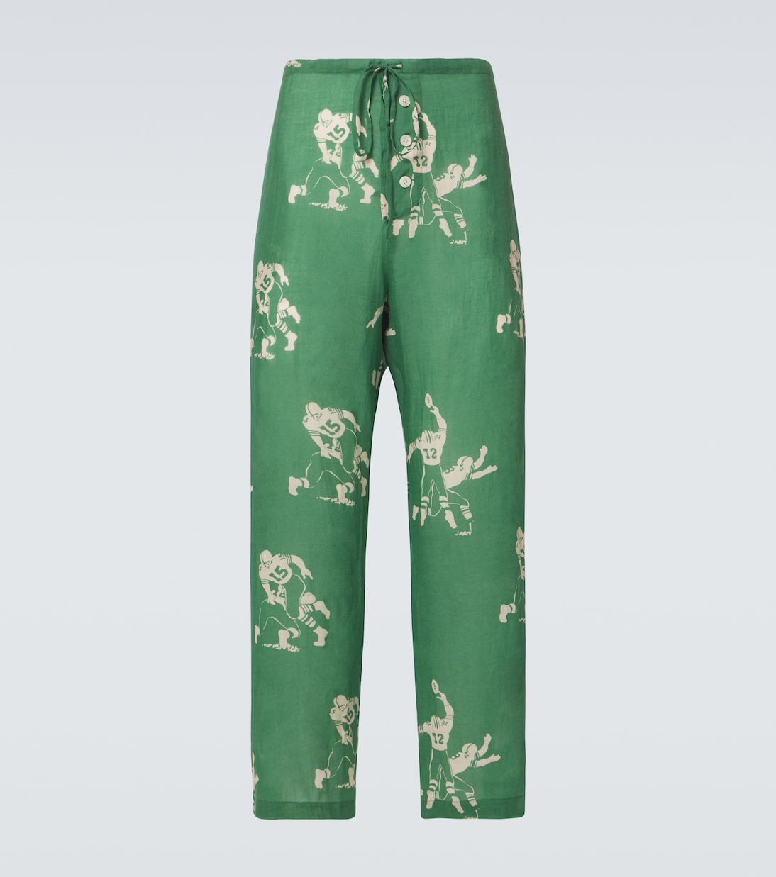 Pyjamahose Football Silhouette aus Leinen | Bode