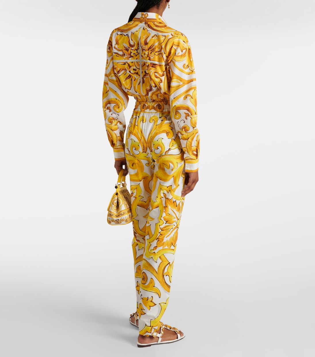 Cropped-Hemd Majolica aus Baumwollpopeline | Dolce&Gabbana