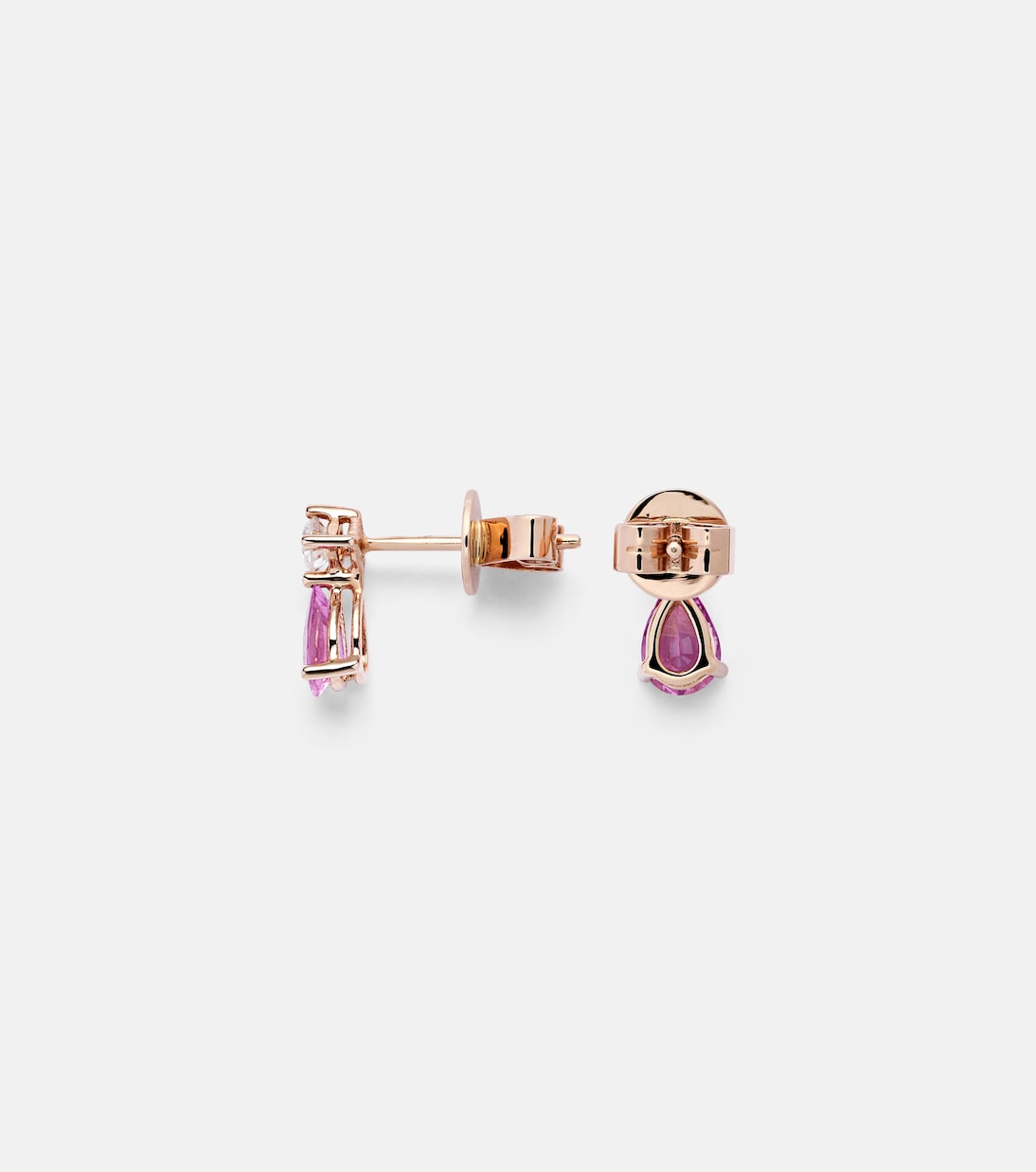 Boucles d'oreilles en or rose 18 ct, saphirs et diamants | Anita Ko