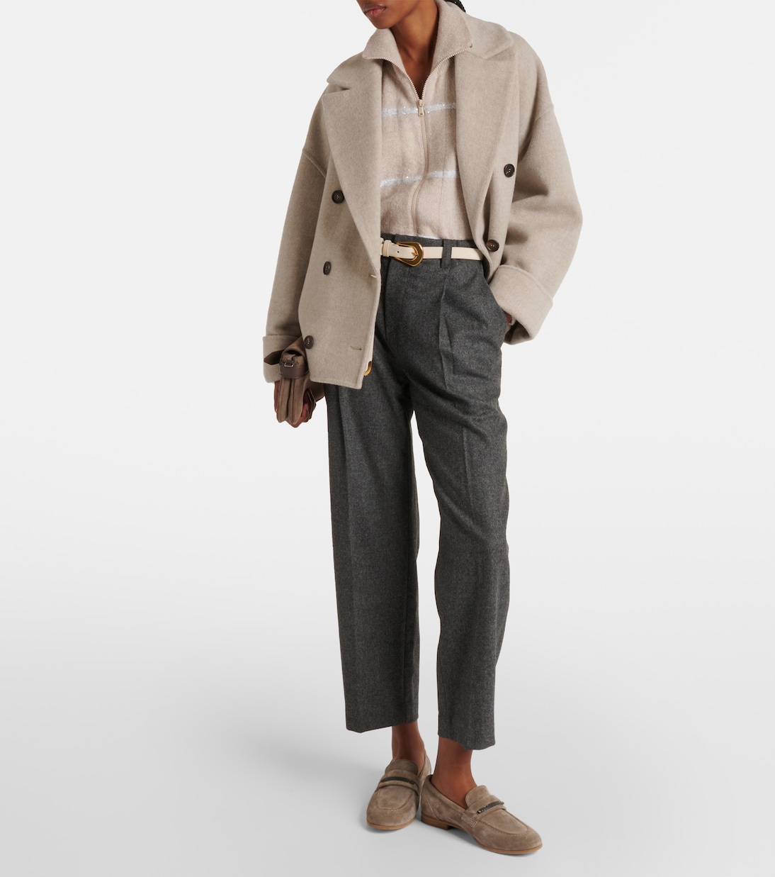Wool and cashmere straight pants | Brunello Cucinelli