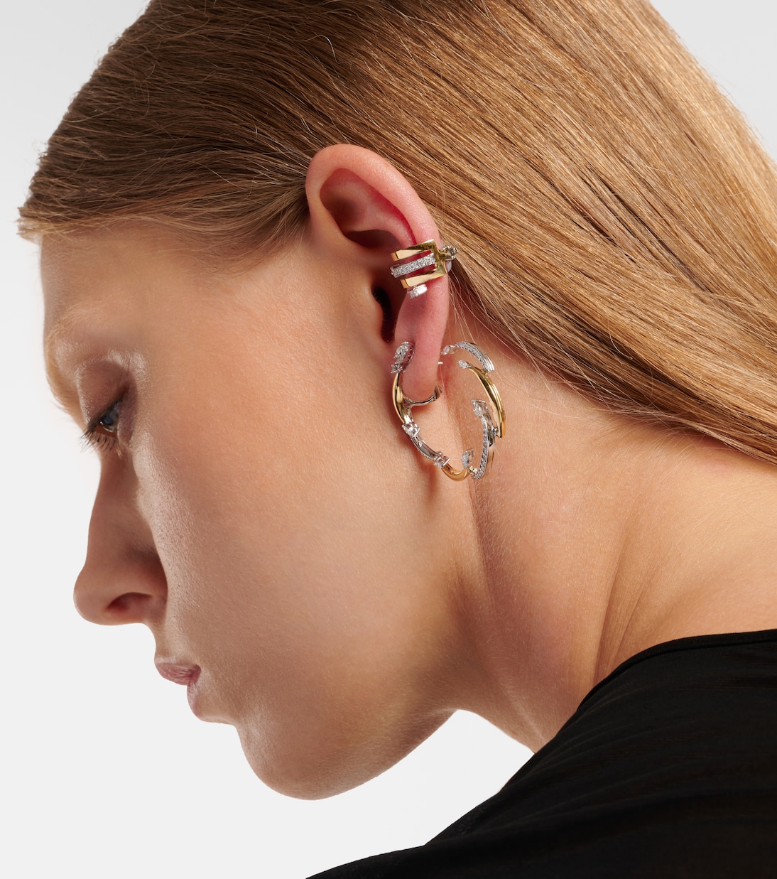 Boucle d'oreille unique Whisper Ear en or 18 ct et diamants | Yeprem
