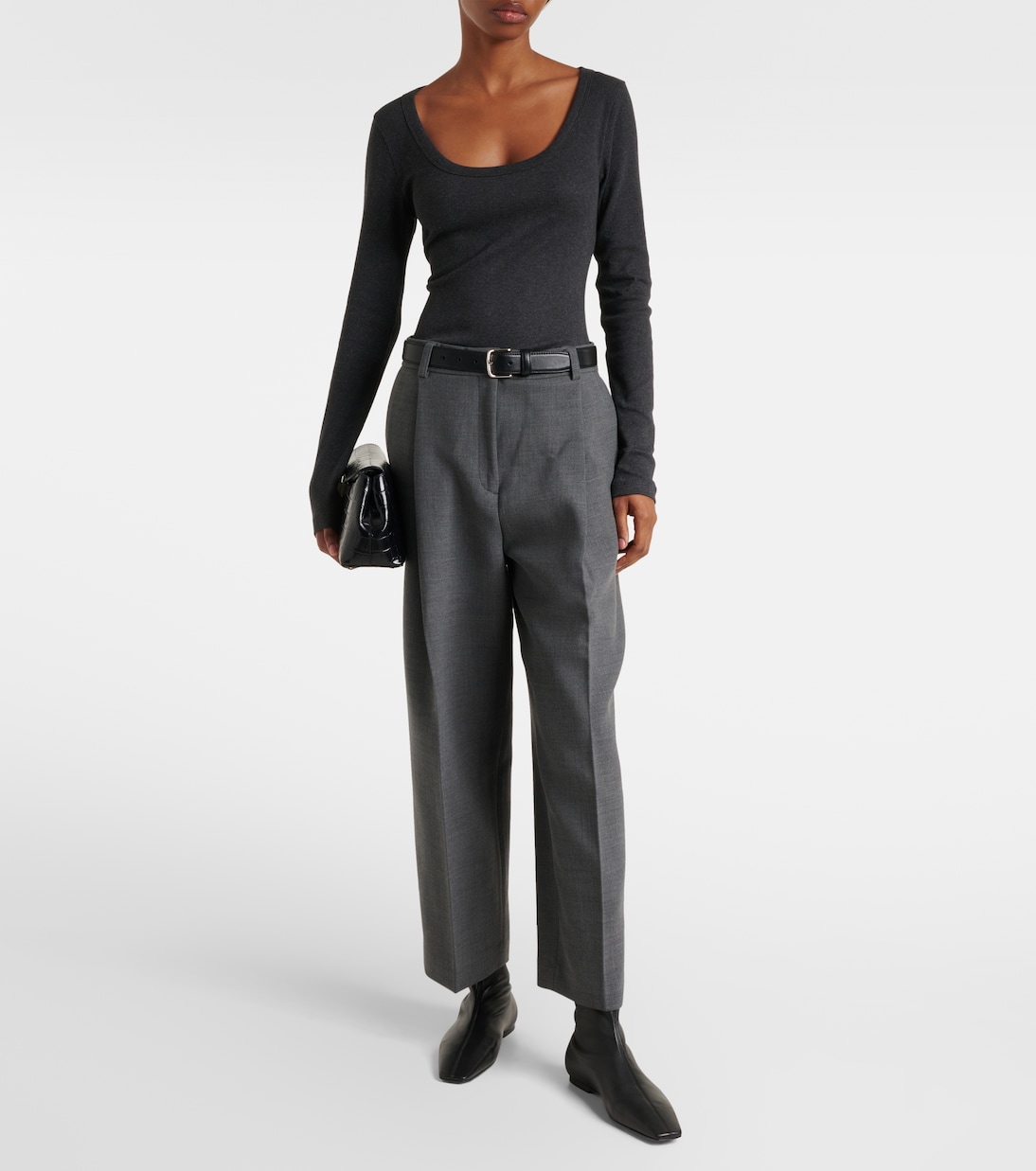 Top in jersey di misto cotone a coste | Toteme