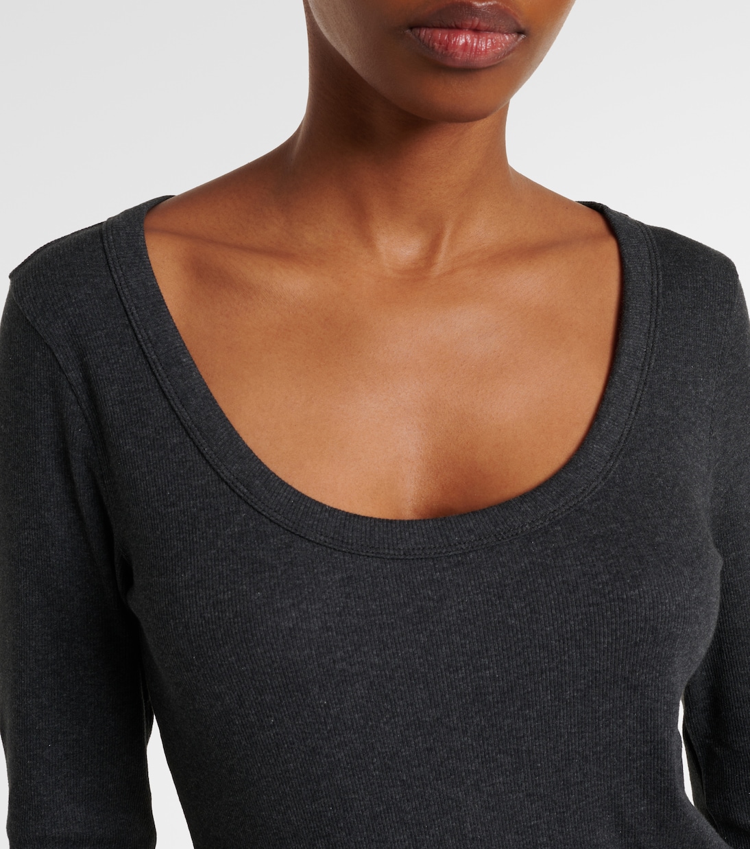 Top in jersey di misto cotone a coste | Toteme