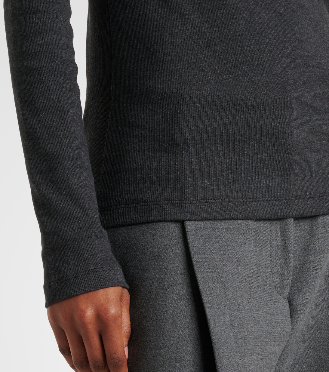 Top in jersey di misto cotone a coste | Toteme